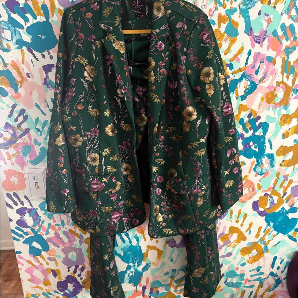 Isaac Mizrahi Green Floral Women's Blazer